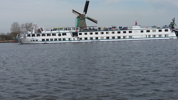 Cruise ship at river Zaan